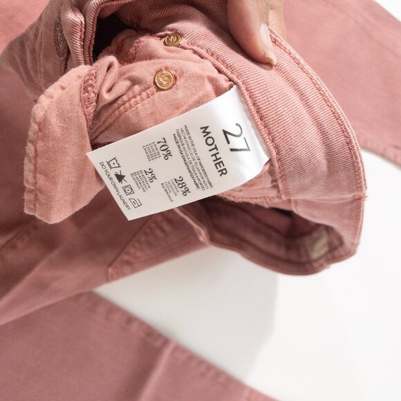 Mother The Looker POP Skinny Jean SZ 27 Light Pink Denim Long - Picture 8 of 12